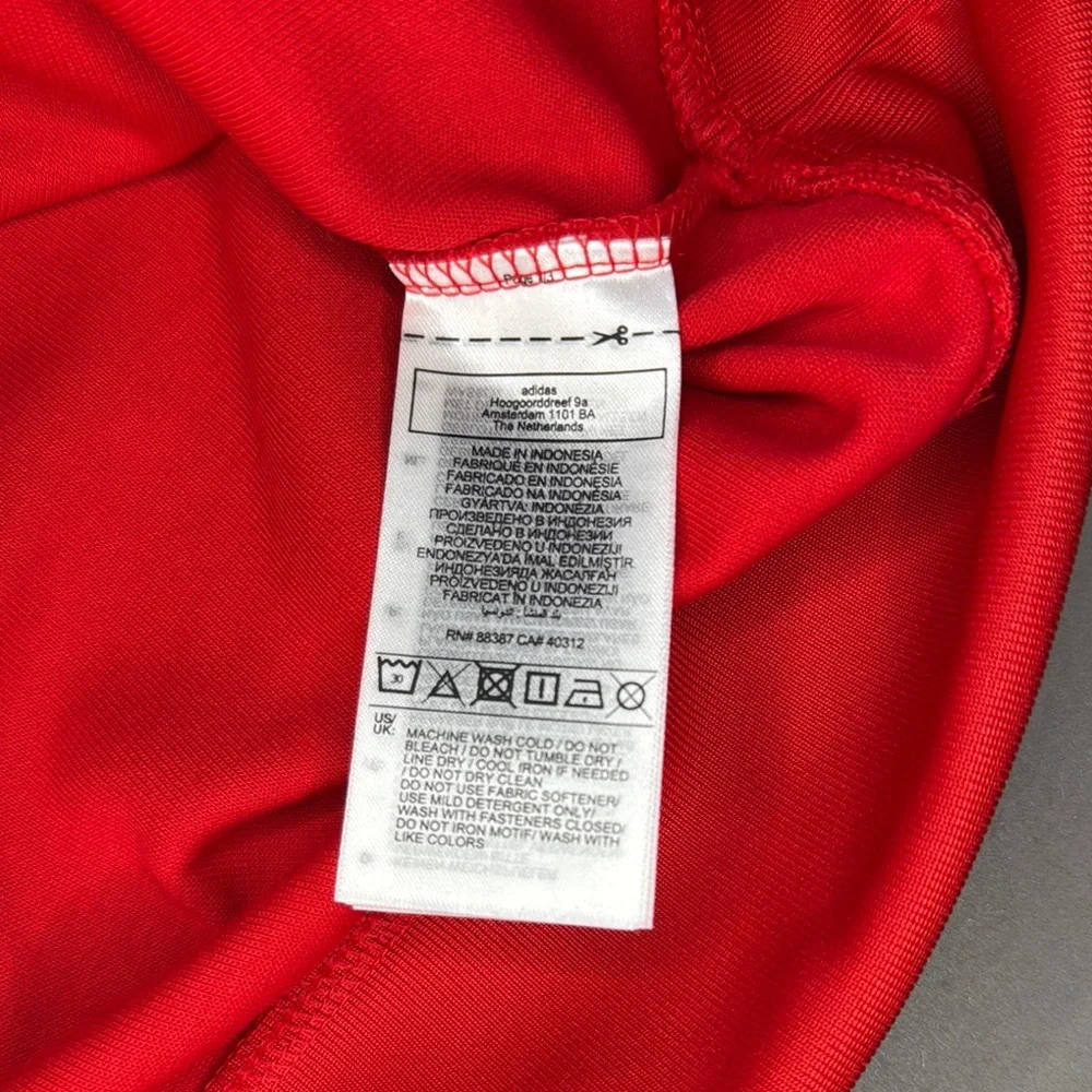 Adidas Red 1/4 Zip Up Sweatshirt Jacket with Signature Stripes Size L NWT